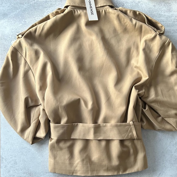 COMMENSE Double-Breasted Belted Trench Coat, Khaki XS - Picture 10 of 14